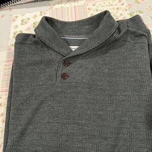 Men's dark olive green Shawl Collar Shirt